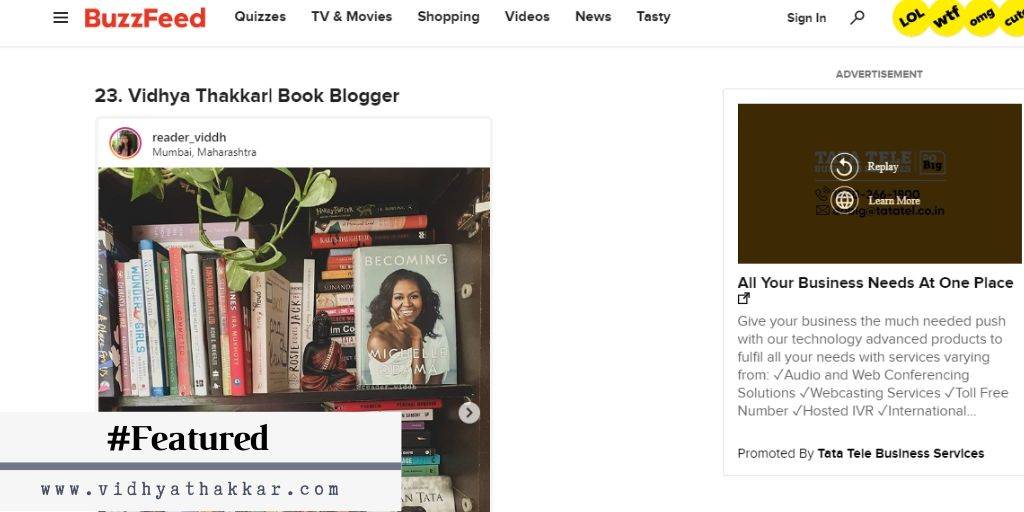 You are currently viewing Featured in BuzzFeed India – 34 Indian Bookstagrammers You Need To Follow On Instagram Right Now.
