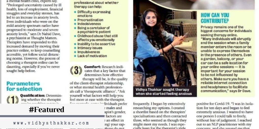 You are currently viewing Swipe right for therapy – Mumbai Mirror – Featured