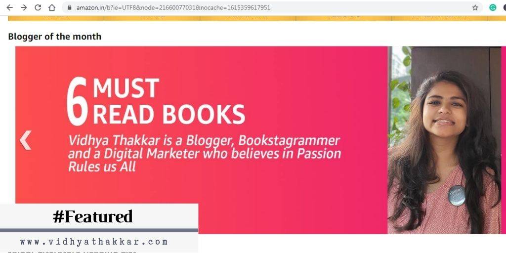 Read more about the article Featured as Blogger of the Month at Amazon Book Bazaar.