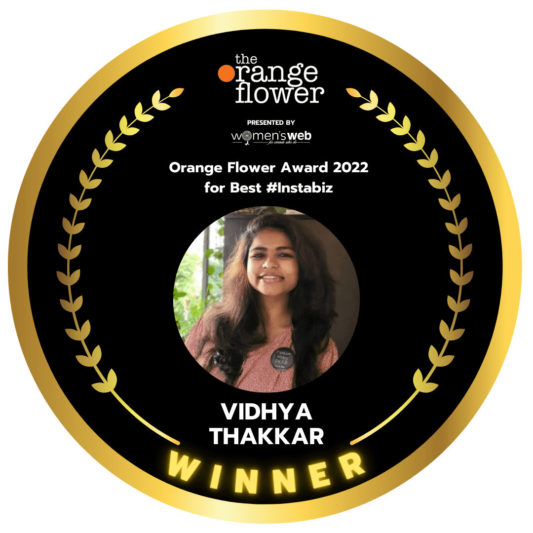 Orange flower awards winner Vidhya Thakkar