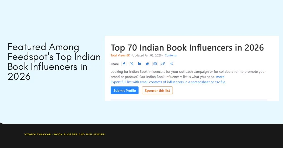 Featured Among Feedspot's Top Indian Book Influencers in 2026